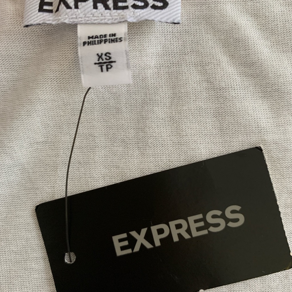 Express Cream Ribbed Fitted Tank Top - Picture 4 of 6